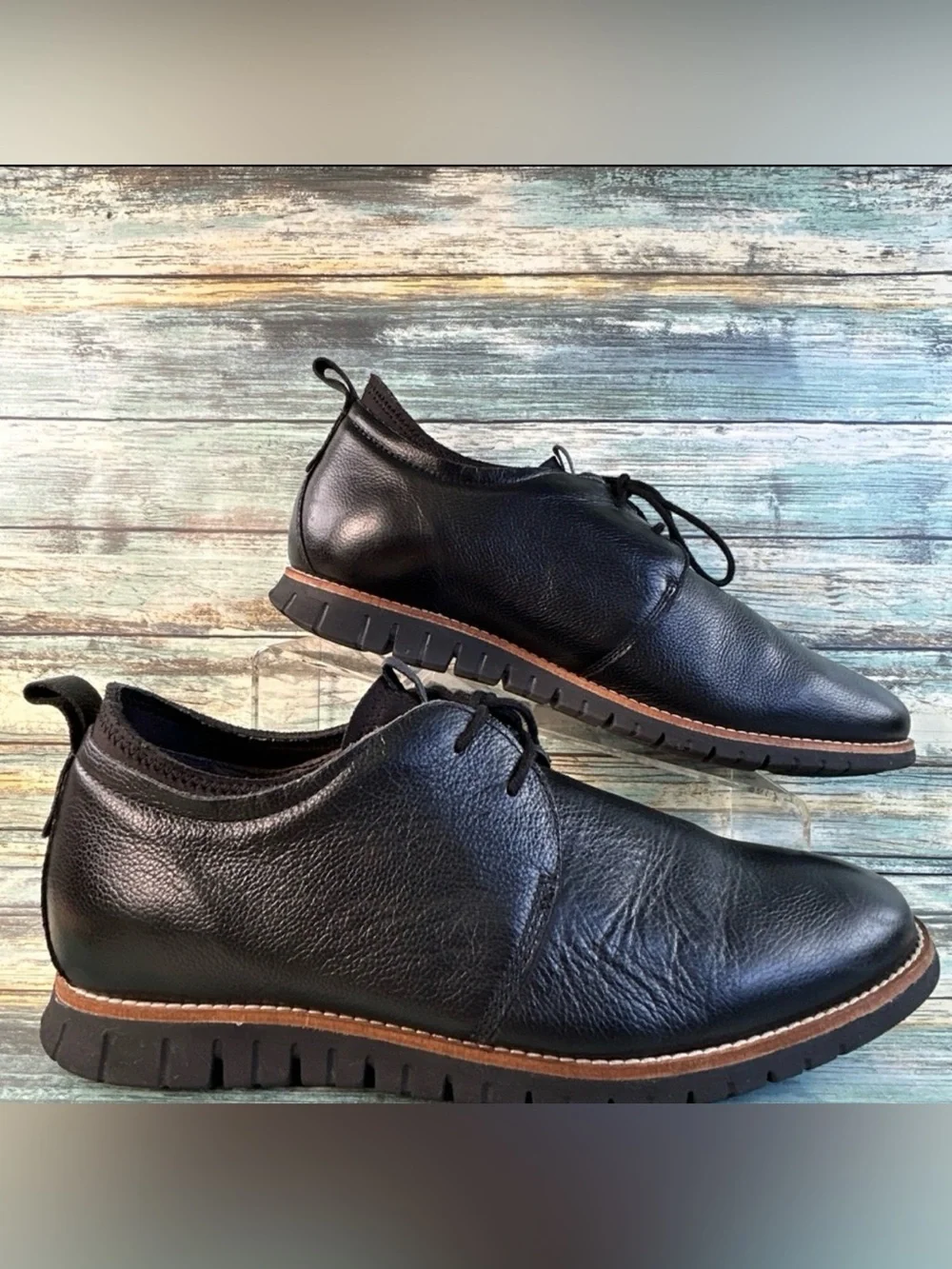Hush Puppies Colby Chukka Boot Mens 10.5 Black Leather Lace Up Dress Work Ankle